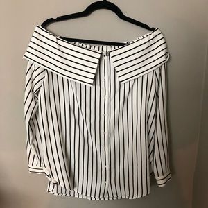 Off the shoulder striped blouse